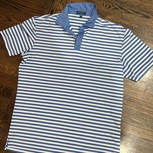Peter Millar - Blue & White Stripe Polo - Size M